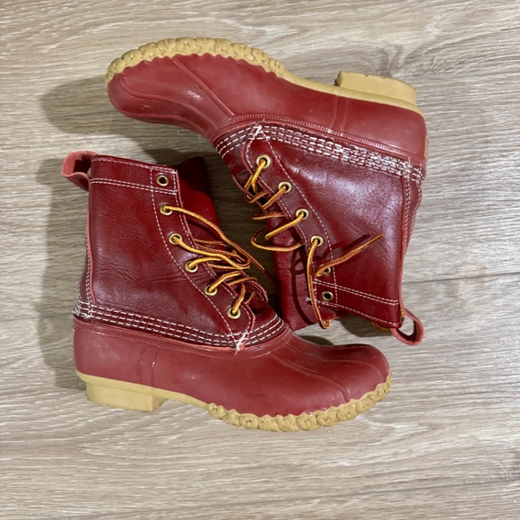 L.L. Bean Shoes - L.L. Bean Vintage Red Leather Rain Boots - Size 6 - Never Worn!